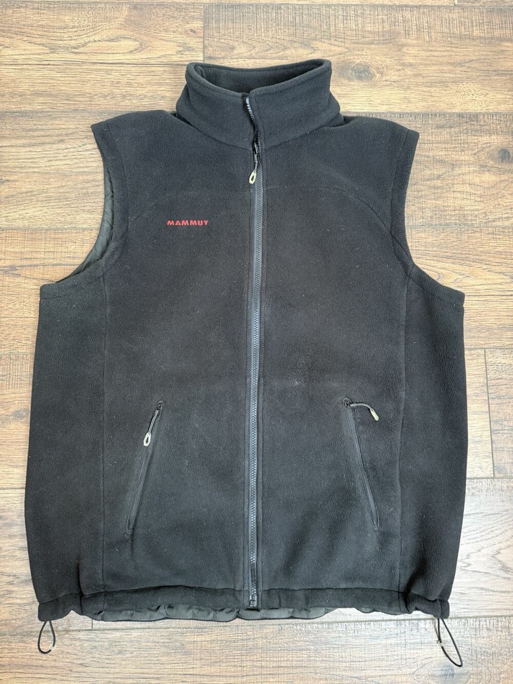 Mammut Black Fleece Vest Full Zip Outdoor Hiking Travel Mens 2XL